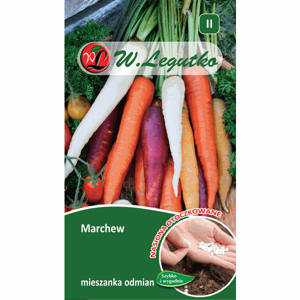 Nasiona otoczkowane – marchew, mieszanka odmian wielobarwna W. LEGUTKO