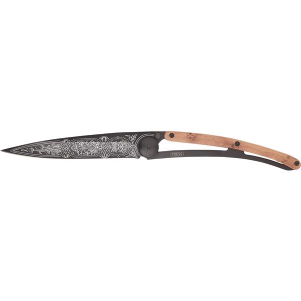 Nóż Składany Black Jałowiec Wood Tattoo 37g DEEJO