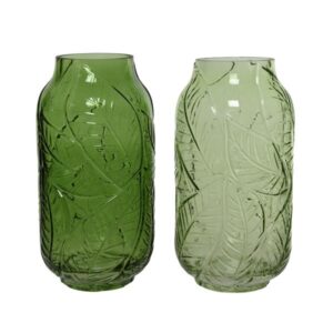 Szklany wazon ekologiczny – zielony 12×23 cm