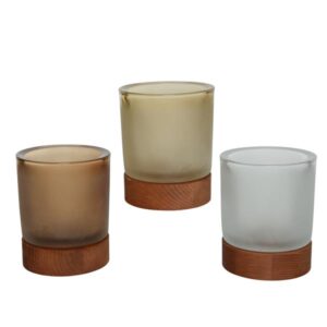 Kolorowy szklany świecznik na tealighty – matowy, elegancki, wysokość 11 cm