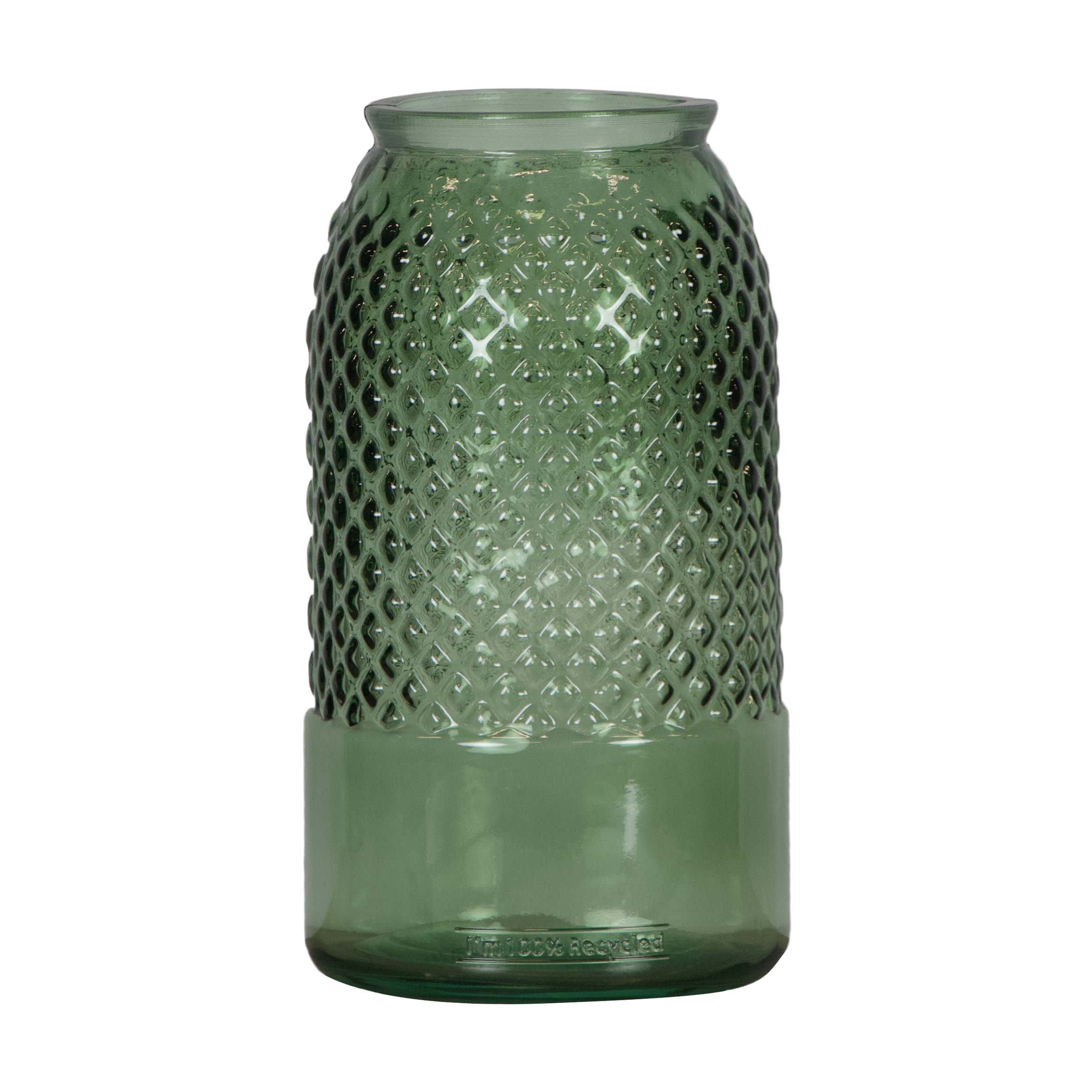 Wazon szklany zielony z recyklingu