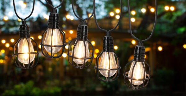 Girlanda LED metalowa 7,5 m – 10 lampionów filamentowych, ciepłe białe światło, Party Lights