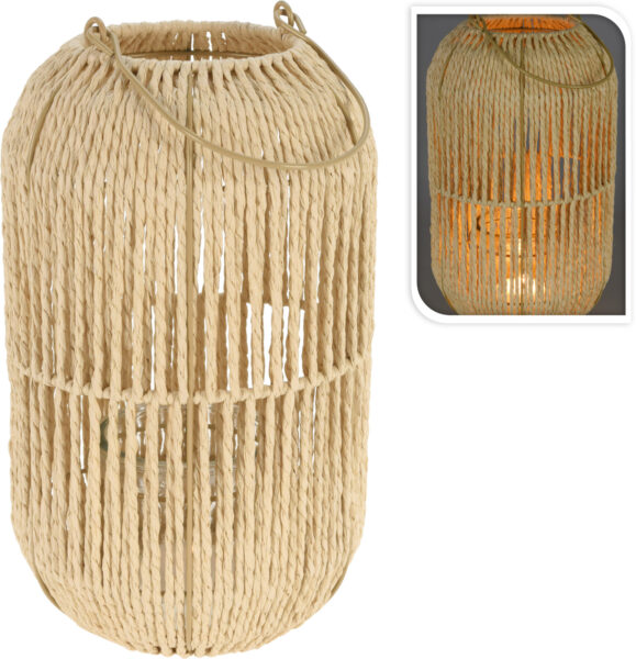 Latarnia rattanowa 30 cm – dekoracyjna lampa ogrodowa i do wnętrz, przytulny design