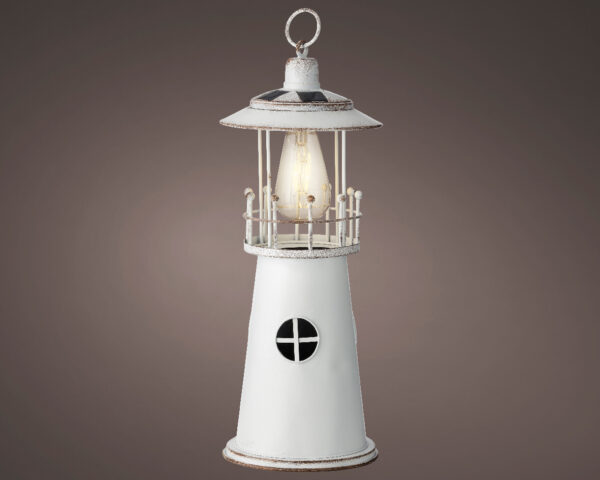 Lampa solarna LED latarnia morska 46 cm – dekoracyjna ogrodowa z bursztynowym światłem