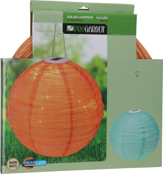 Lampa solarna ogrodowa kula 40 cm – kolorowa papierowa latarnia LED 3 kolory