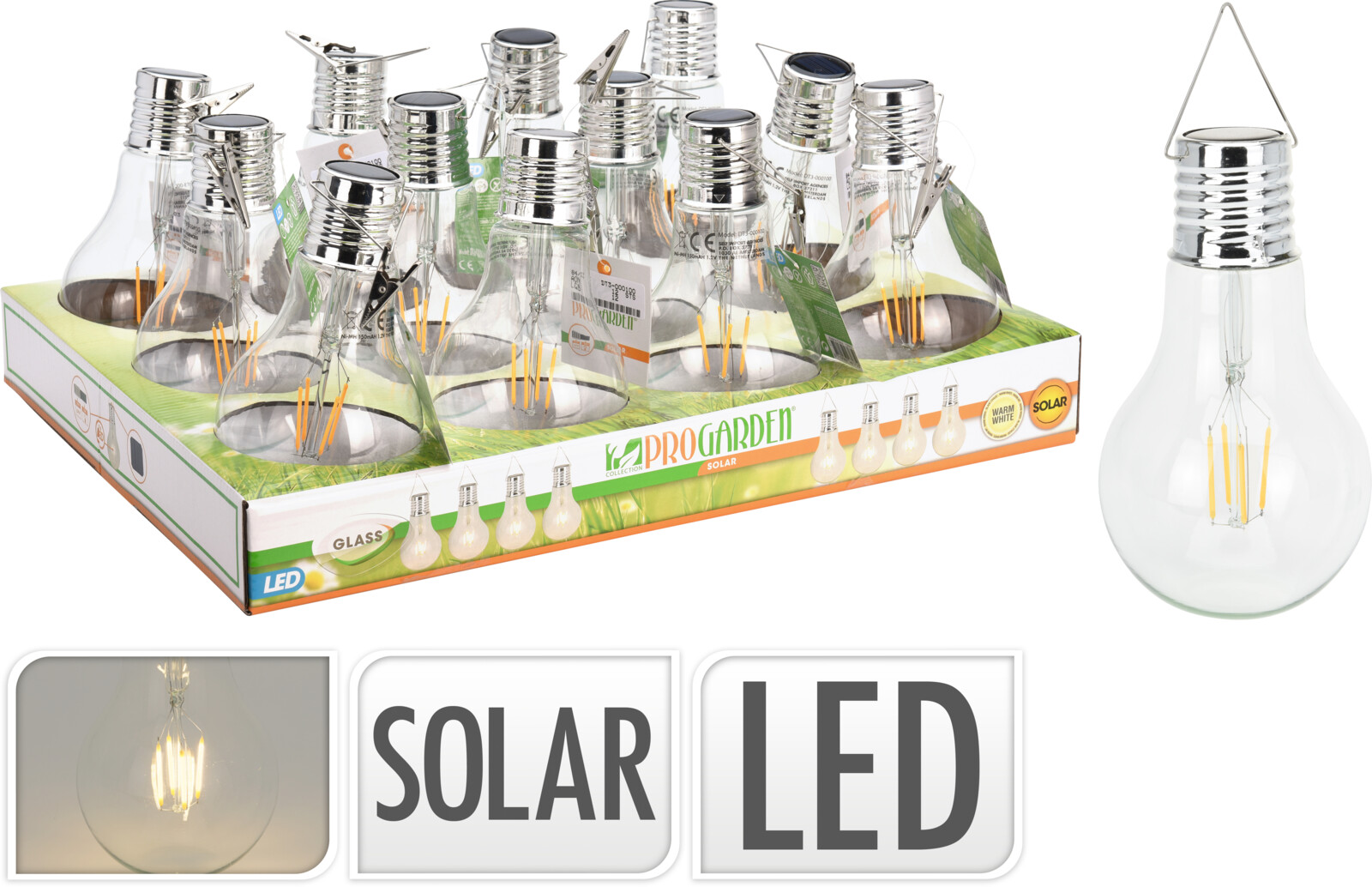 Żarówka solarna LED 17,5 cm – dekoracyjna lampa ogrodowa na taras i balkon, ekologiczna