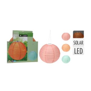 Lampa solarna ogrodowa kula 40 cm – kolorowa papierowa latarnia LED 3 kolory