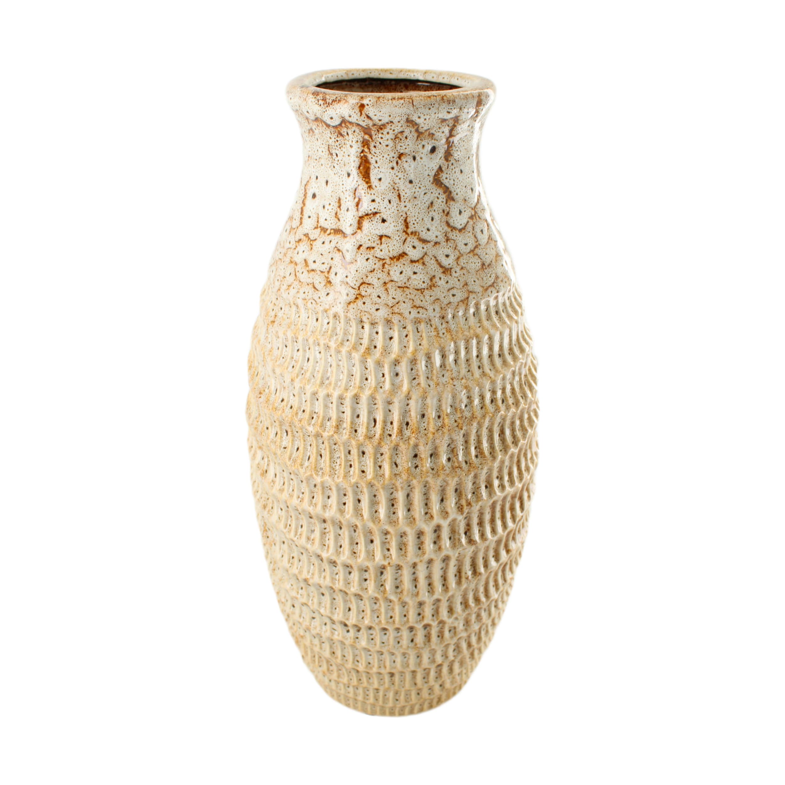 Brązowy wazon ceramiczny 16x16x26 cm