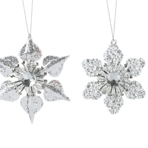 Kwiat plastikowy brokat