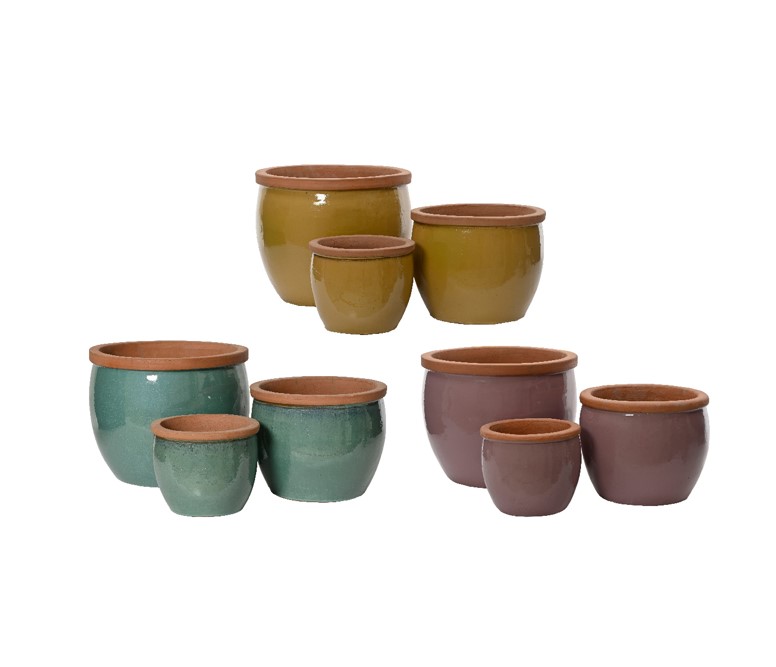 Donica terakota glazurowana Ø40x33 cm