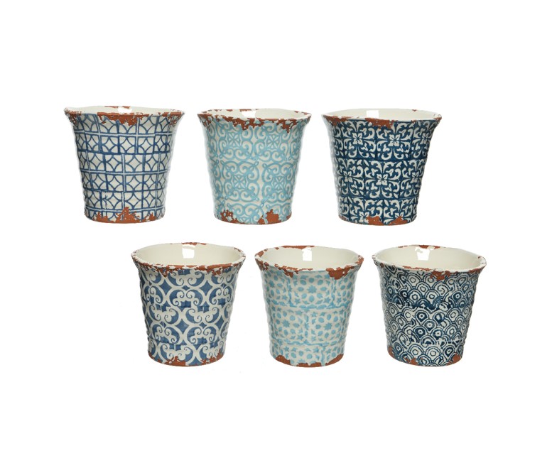 Doniczka ceramiczna ręcznie malowana 14x15 cm