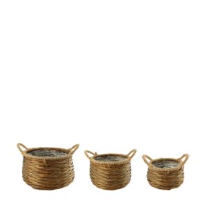 Doniczka wiklinowa koszyk brąz 30x30x18 cm