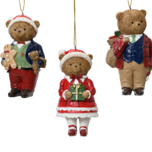 Zawieszka na choinkę z żywicy w kształcie misia