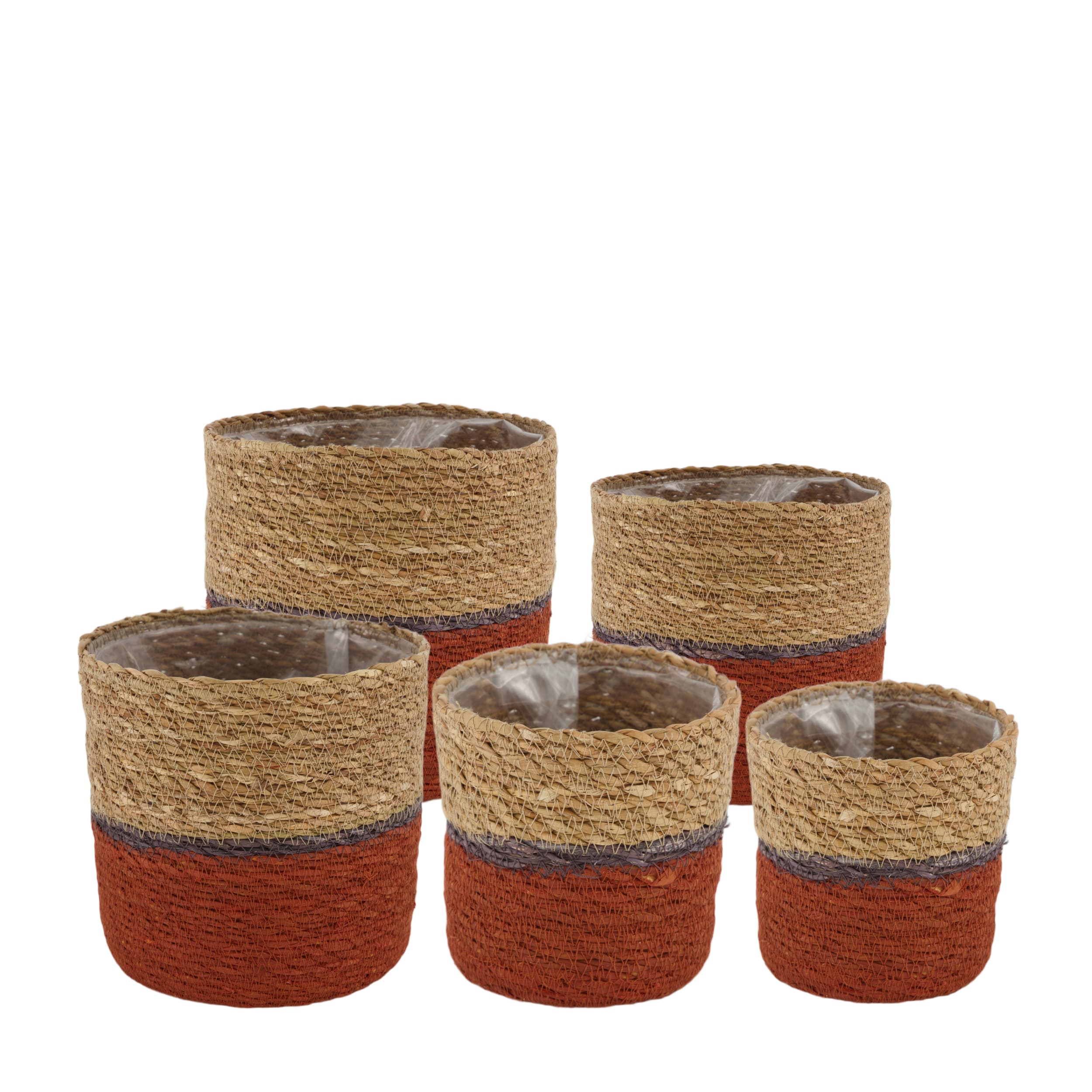 Kosz z trawy morskiej brąz 13x13x14 cm