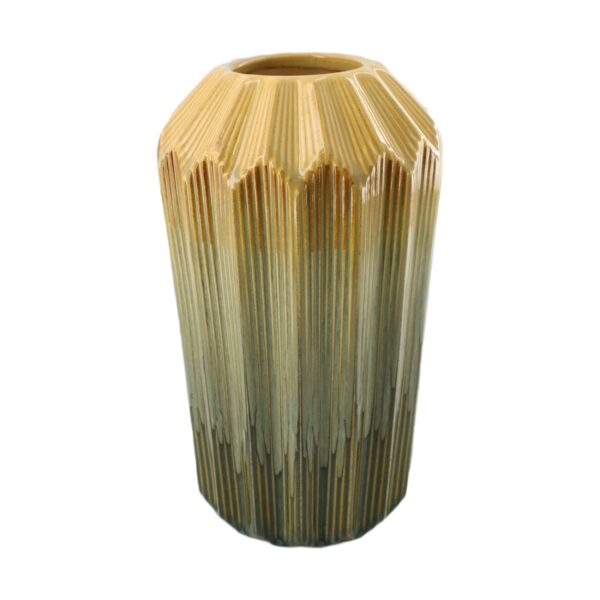 Wazon ceramiczny jasny brąz 14.5x14.5x25.5 cm