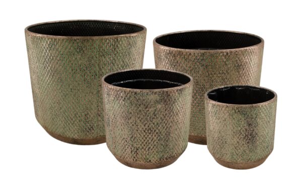 Doniczka metalowa różowe złoto 13,5x13,5x13 cm