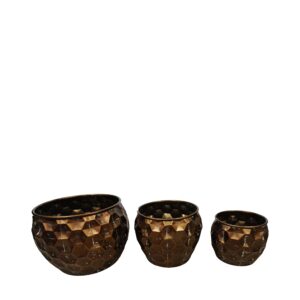 Donica metalowa antyczny brąz Ø39×30 cm