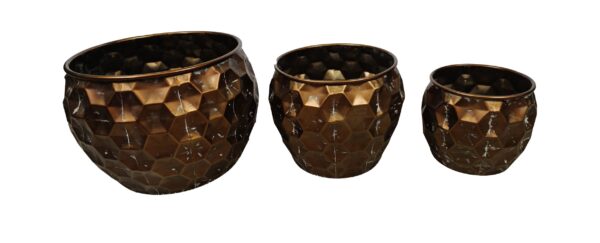 Donica metalowa antyczny brąz Ø30.5x26 cm