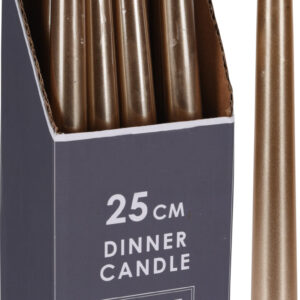 Świeca stożkowa parafinowa złota 25 cm