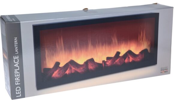 Kominek elektryczny LED 57 × 25 cm – efekt płomienia, nowoczesny, do salonu i sypialni