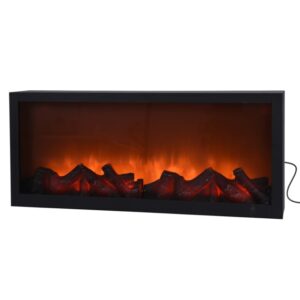 Kominek elektryczny LED 57 × 25 cm – efekt płomienia, nowoczesny, do salonu i sypialni