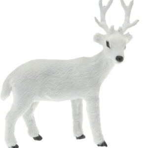 Figurka świąteczna biały Renifer 26 cm