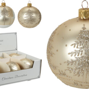 Bombka szklana drzewko złota 100mm