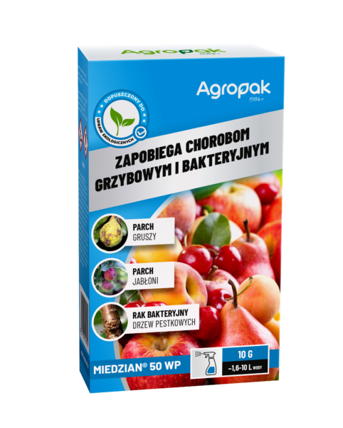 MIEDZIAN 50 WP 10g AGROPAK Niezastąpiony w walce z parchem jabłoni i gruszy