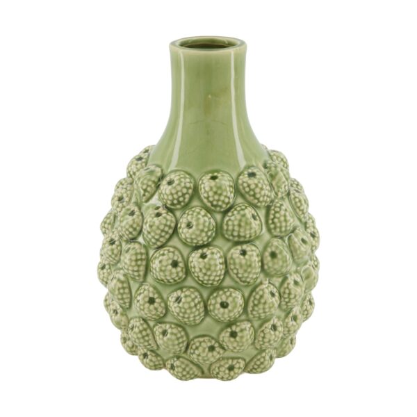 Wazon ceramiczny w maliny zielony 18,5x18,5x27 cm
