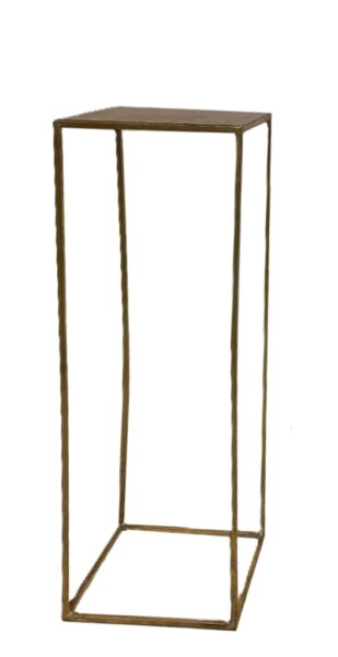 CIEMNOZŁOTY STOLIK METALOWY 27x27x77 cm