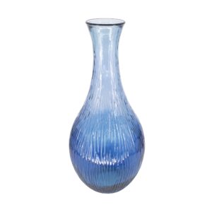 NIEBIESKI WAZON DEKORACYJNY Z RECYKLINGU 34x34x75 cm