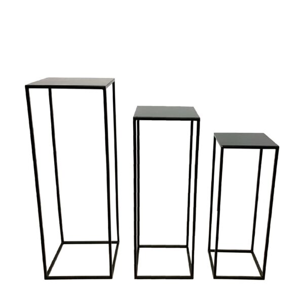 Stolik metalowy kwietnik czarny 27x77 cm