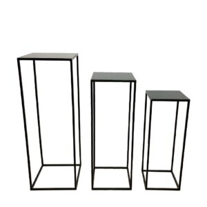 Stolik metalowy kwietnik czarny 24×68 cm