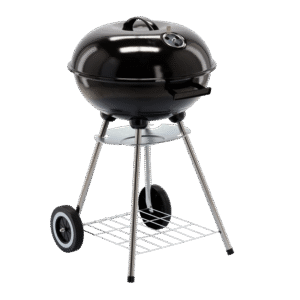 GRILL WĘGLOWY KULISTY Z POKRYWĄ I KÓŁKAMI 46 x 44 x 71 CM