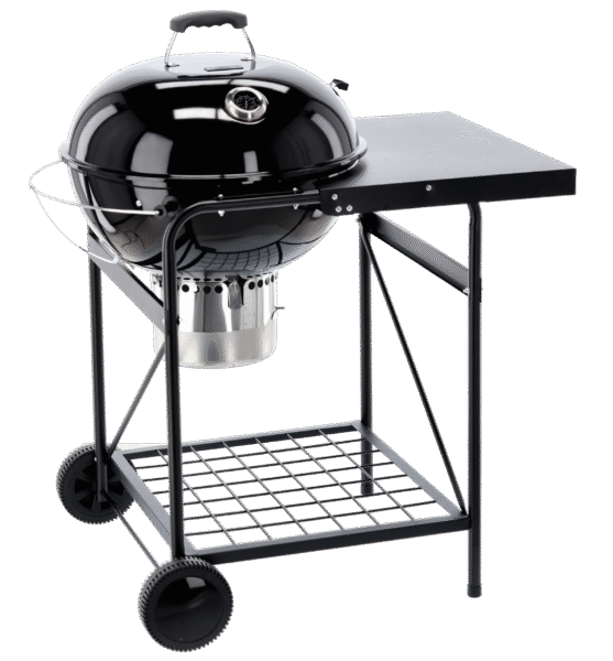 Grill Węglowy Kulisty z Pokrywą i Blatem 90 x 70,5 x 111 cm