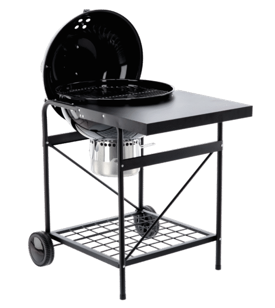 Grill Węglowy Kulisty z Pokrywą i Blatem 90 x 70,5 x 111 cm