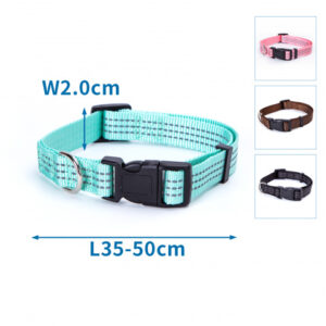 Obroża nylonowa dla psa 2×35–50 cm – mix kolorów