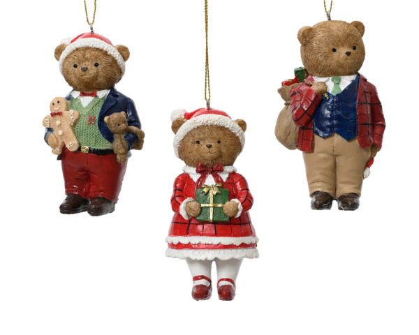 Figurka dekoracyjna Niedźwiedzia Polyresin 11 cm – Mamusia, Tatuś lub Chłopiec