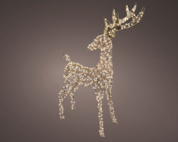 Renifer Świąteczny LED 130 cm – 960 Micro LED, Ciepła Biel