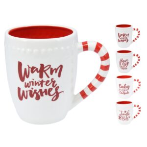 Kubek świąteczny ceramiczny 11 cm – kubek z napisem, 4 wzory | idealny prezent