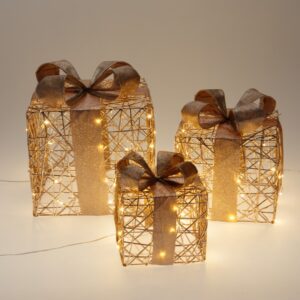 Zestaw Prezentowy LED Szampański – 3 Sztuki | Dekoracja Świąteczna