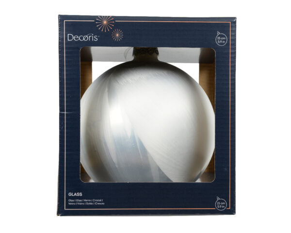Bombka Szklana Lakier Lodowy 15 cm – Elegancka Ozdoba Choinkowa