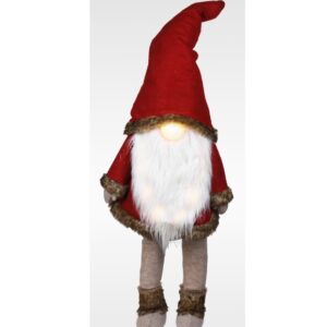 Pluszowy gnom LED z długą brodą – świąteczna dekoracja