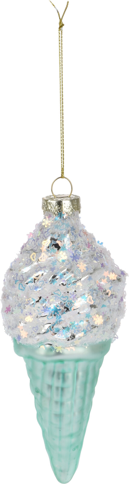 Plastikowa zawieszka na choinkę – pastelowy lodowy rożek