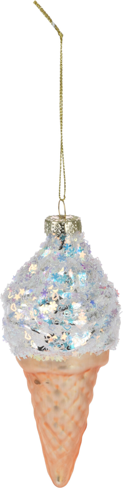 Plastikowa zawieszka na choinkę – pastelowy lodowy rożek