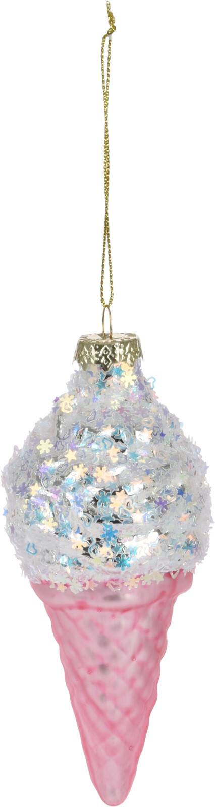 Plastikowa zawieszka na choinkę – pastelowy lodowy rożek