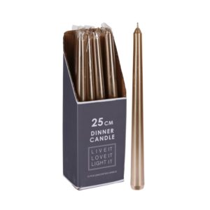 Świeca stożkowa parafinowa złota 25 cm