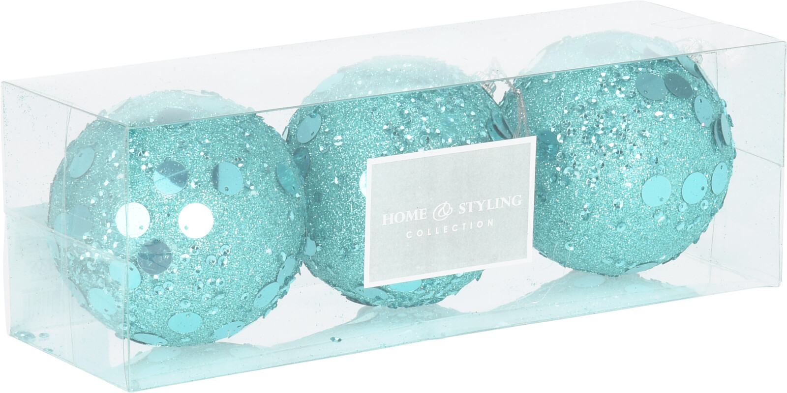 Zestaw 3 brokatowych bombek – różowe lub niebieskie świąteczne ozdoby 8 cm