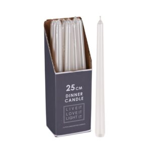 Świeca stożkowa parafinowa biała 25 cm