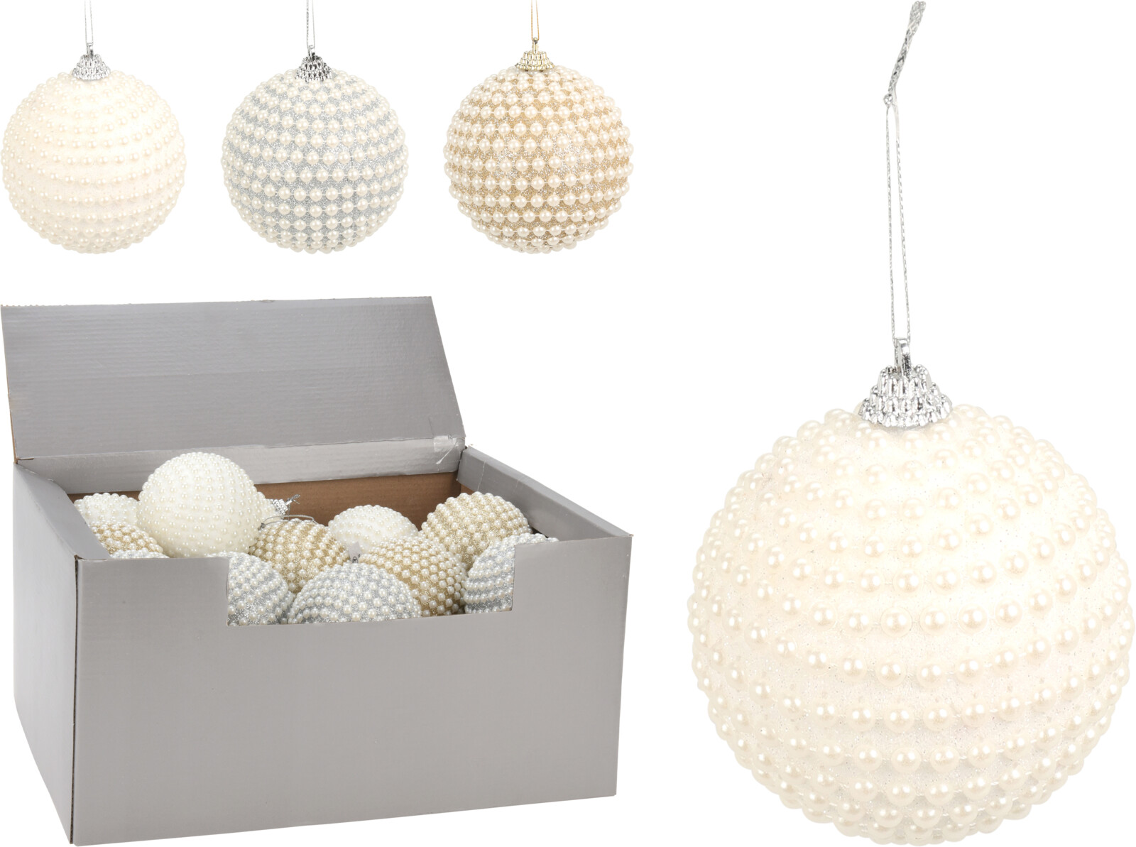 Styropianowa bombka perłowa ozdoba świąteczna 10 cm